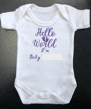 Load image into Gallery viewer, 'Welcome to the World' New Baby Announcement 3 piece outfit